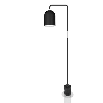 Industrialna lampa podłogowa Bend czarna marmur